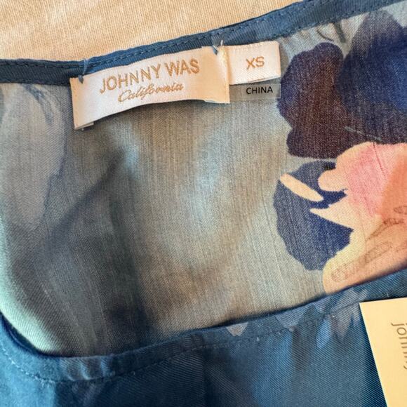 NEW W TAGS Johnny Was Women's SUMMER DAYS DRESS WITH BRAIDED TIE XS Floral Silk - Picture 7 of 10